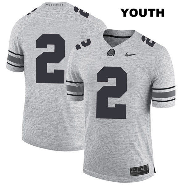 Ohio State Buckeyes Youth J.K. Dobbins #2 Gray Authentic Nike No Name College NCAA Stitched Football Jersey AM19P25KK